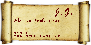 Járay Györgyi névjegykártya